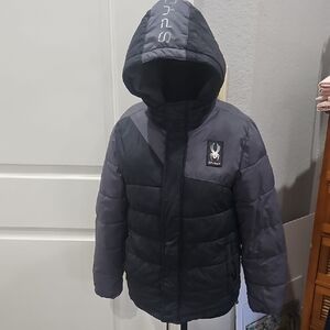 Spyder Kids Two-Tone Hooded Puffer Jacket